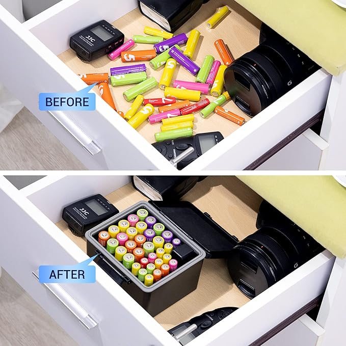 JJC AA AAA Battery Case Holder for 20 Double A Battery and 14 Triple A Battery - Image 3