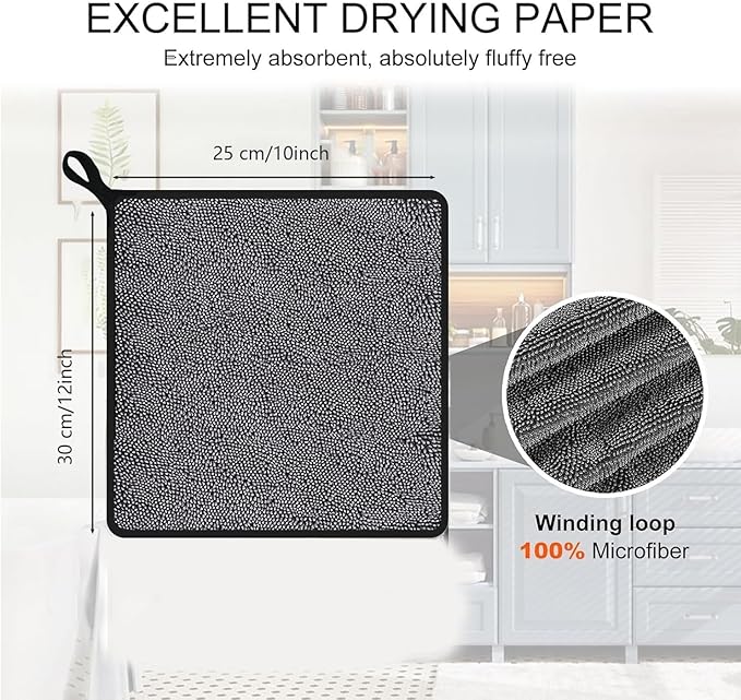Shiny Cleaning Cloths, Shower Doors Drying Towels, 12 * 10in Streak Free Glass - Image 6