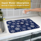 Winter Blue Snowflake Dish Drying Mat - Image 7