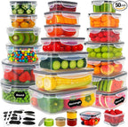 50 PCS Thicker Food Storage Containers by ForestBreathing