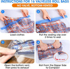 AROIC 50 Pack Vacuum Storage Bags, 5 Sizes + 2 Roll-up Space Saver Vacuum - Image 4