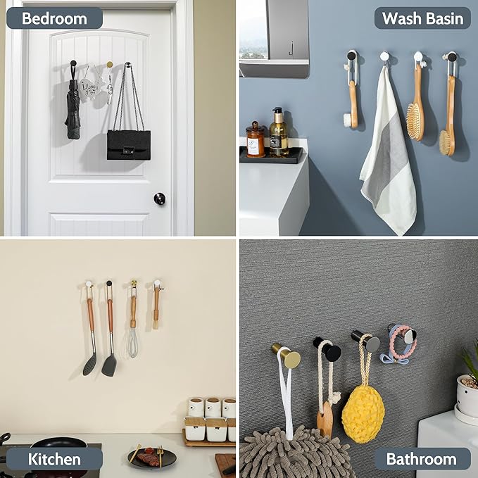 SAYAYO Coat Hooks Wall Mounted, Chrome Towel Hooks - Image 7
