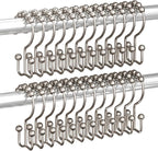 Titanker Shower Curtain Hooks Rings, Rust Resistant Metal Double Glide Shower by Titanker