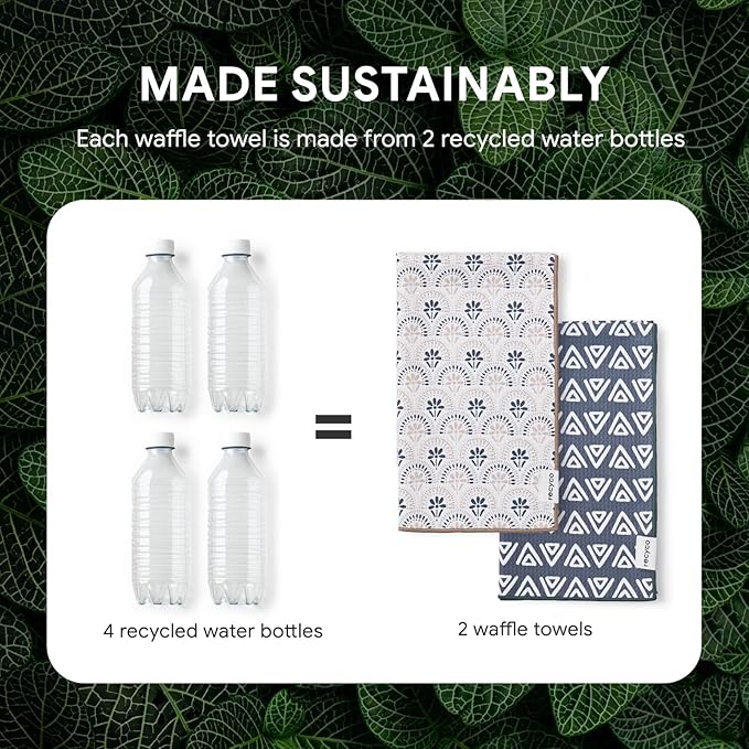RECYCO Waffle Kitchen Towel Set of 2 - Image 5
