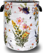 Hawaii Flowers Laundry Basket Foldable Oxford Cloth Colorful Floral Laundry by Unknown