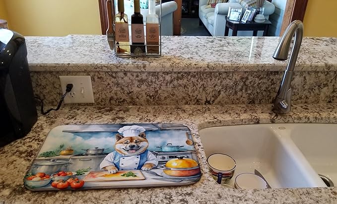 Caroline's Treasures DAC6182DDM Akita The Chef Dish Drying Mat Absorbent Dish - Image 2