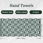 Jacquotha Cotton Hand Towels Green Checkered Floral - Image 5