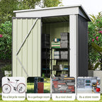Patiowell 5x3 FT Outdoor Storage Shed, Garden Tool Shed with Sloping Roof and Lockable Door, Metal Shed for Backyard Garden Patio Lawn, Gray - Image 6