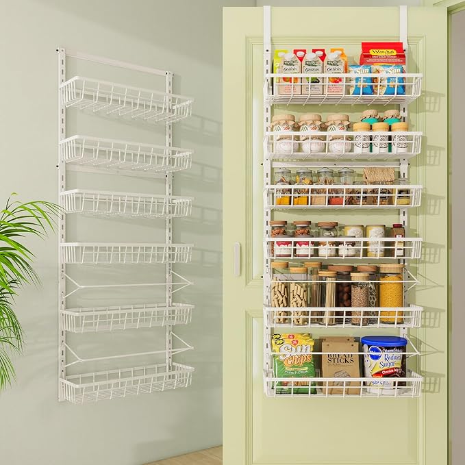 Over The Door Pantry Organizer, Wall Mount Spice Rack, Pantry Hanging Storage by Mefirt