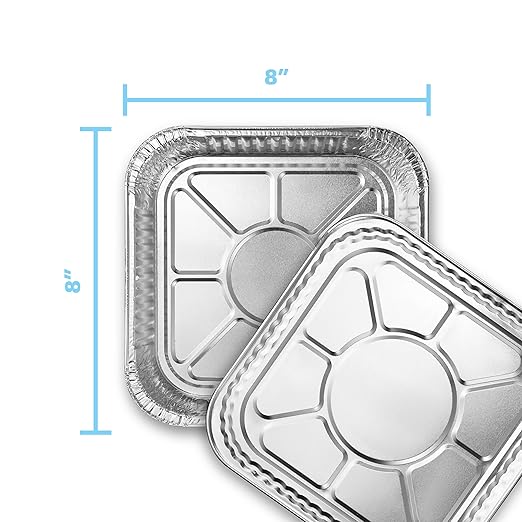MontoPack 8” Disposable Aluminum Foil Square Baking Pans | 8 x 8 Cake Pan Tin - Image 3