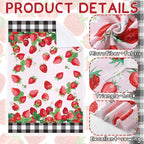 Bencailor 4 Pcs Strawberry Kitchen Towels Spring Berry Hand Dish Towels - Image 5