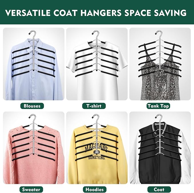 DOIOWN Space Saving 6 Tier Coat Hangers - Image 7