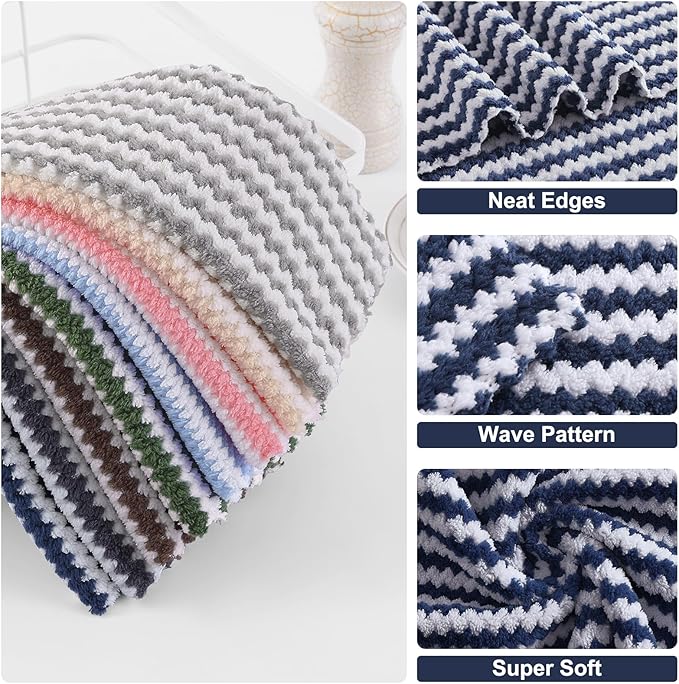 Homaxy 24 Pack Kitchen Dish Cloths, Ultra Soft and Absorbent Dish Towels - Image 2