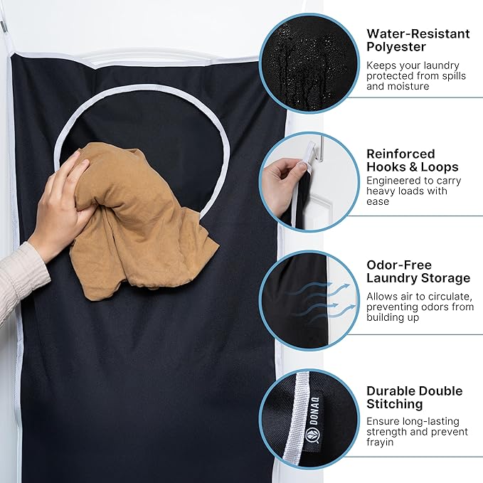 Hanging Laundry Hamper Bag XL 40x22", Space Saving over the Door Storage Bags - Image 5