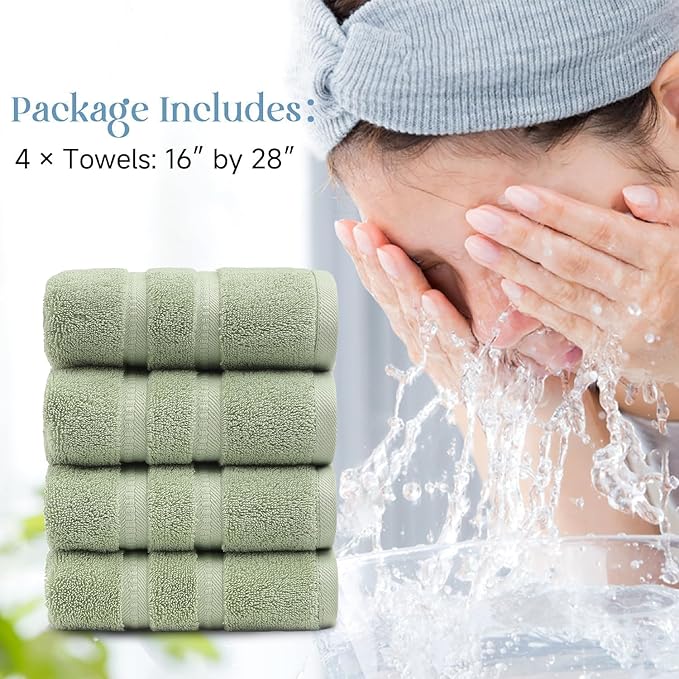 Simple&Opulence 4 Pcs Premium Hand Towels 16"x28", 600 GSM 100% Ring Spun Cotton - Image 6