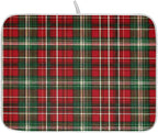 Christmas Red Green Buffalo Checkered Dish Drying Mat by ALAZA