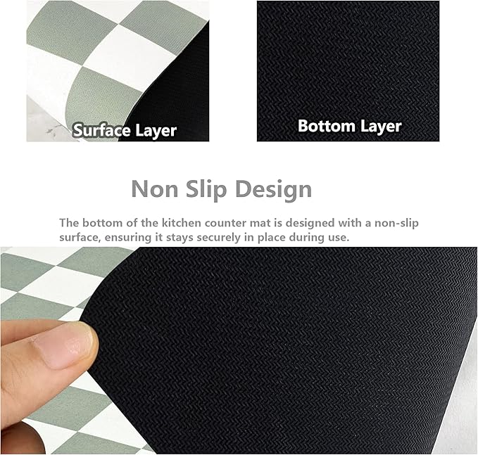 Coffee Mat Checkered Dish Drying Pad - Image 5