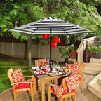 Blissun 7.5 ft Patio Umbrella, Yard Umbrella, Outdoor Market Umbrella with Push Button Tilt Crank (Black&White) - Image 7