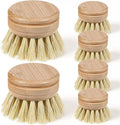 6 Pcs Bamboo Dish Brush Replacement Heads, 1.9 x 1.6 Inch Natural Sisal Bristle by Unknown