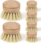 6 Pcs Bamboo Dish Brush Replacement Heads, 1.9 x 1.6 Inch Natural Sisal Bristle by Unknown