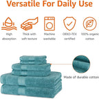 Amazon Basics Fade-Resistant Soft & Absorbent Bath, Hand and Washcloth Towel Set - Image 2