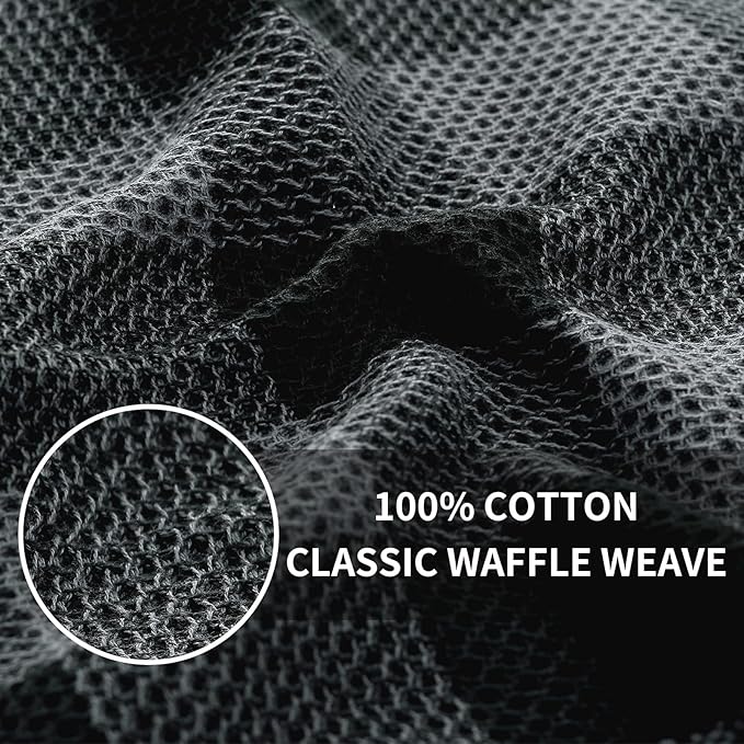Homaxy 100% Cotton Waffle Weave Check Plaid Kitchen Towels, 13 x 28 Inches - Image 7