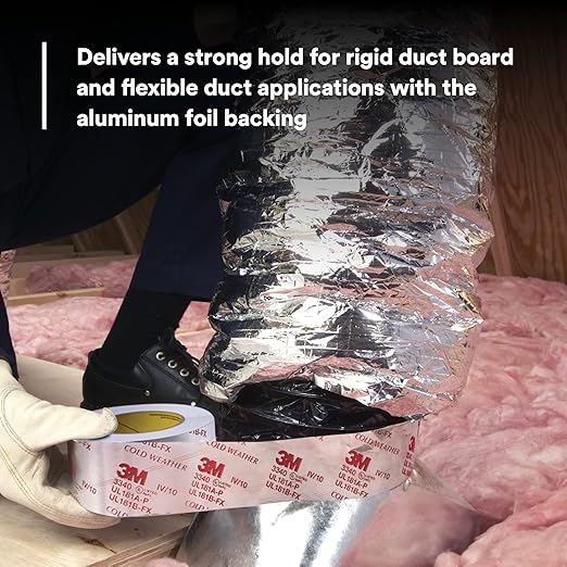 3M Venture Tape UL181A-P Aluminum Foil Tape 1581A, Rigid and Flexible Duct - Image 4