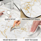 MCALK Marble White Kitchen Sink Faucet Mat Splash Guard, Absorbent Quick-Dry - Image 4