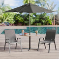 Betterhood Patio Chairs Set of 2, Stackable Outdoor Dining Chairs Set with Breathable Seat Fabric, All-Weather Powder-Coated Metal Frame for Deck, Pool Side and Backyard, 350LBS Capacity (Grey) by Betterhood