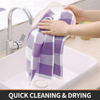 Homaxy 100% Cotton Waffle Weave Check Plaid Kitchen Towels, 13 x 28 Inches - Image 5