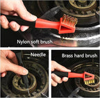 3Pcs, Brass Brush, Wire Brush, Metal Brush, Nylon Brush, Rust Cleaner - Image 3