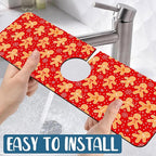 Christmas Merry Xmas Kitchen Sink Splash Guard Faucet Mat Santa Claus Super - Image 5