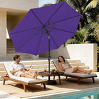 MEWAY 9ft Patio Umbrella Outdoor Table Umbrellas with Push Button Tilt and Crank, Market Umbrella 8 Sturdy Ribs for Deck, Garden, Pool and Backyard, Dark Purple - Image 3