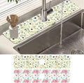 2 Pack Watercolor Floral Sink Faucet Absorbing Mat White Pink Flowers Super by Unknown