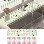 2 Pack Watercolor Floral Sink Faucet Absorbing Mat White Pink Flowers Super by Unknown