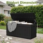 Devoko 78 Gallon Deck Box, Waterproof Resin Outdoor Storage Box for Outside and Patio, Outdoor Storage Bench Lockable for Patio Furniture, Garden Tools and Pool Supplies (Black, 78 Gallon) - Image 7
