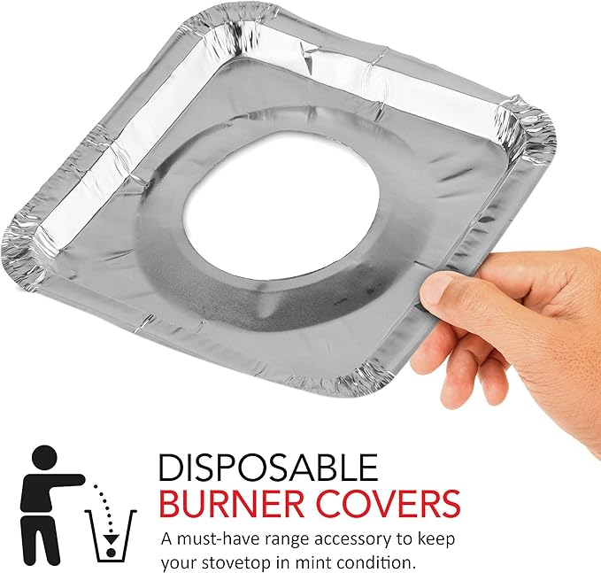 Disposable Gas Burner Liners Aluminum Foil Square Gas Stove Burner Covers - Image 3