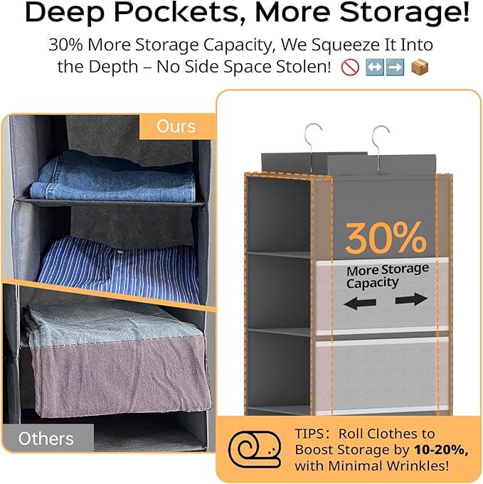 Extra Deep Hanging Closet Organizer - Image 3