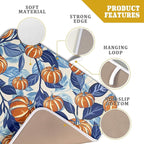Blue Burnt Orange Fall Pumpkin Dish Drying Mat - Image 4