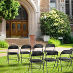 VINGLI 6 Pack Folding Chairs with Padded Seats, Metal Frame with Pu Leather Seat & Back, Capacity 350 lbs, Black - Image 6