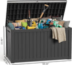 ROJIK Outdoor Storage Housing Deck Box,Waterproof Patio Furniture, Garden Tools,Cushions,Pool Accessories Storage Bench with Lockable Lid and Side Handles (Black,280 Gal) - Image 2