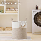 Tall Laundry Basket with Handles, 88L Portable Dirty Clothes Hamper, Boho - Image 6