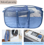 100L Collapsible Laundry Baskets 2 Pack, Extra Large Mesh Pop Up Laundry Hamper - Image 5