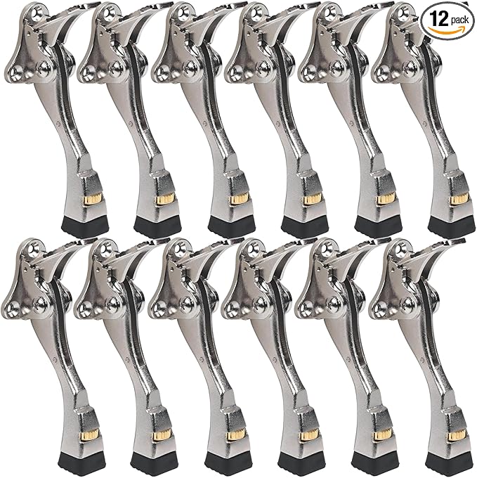 12 Packs Heavy Duty Kickdown Door Stopper, One Touch Adjustable Kickdown Door by ENYZTBI