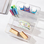 STORi 4-Compartment Clear Plastic Organizer, Rectangular Divided Makeup and - Image 8