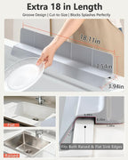 Kitchen Sink Splash Guard 18" Self-Draining Silicone Water Guard - Image 4