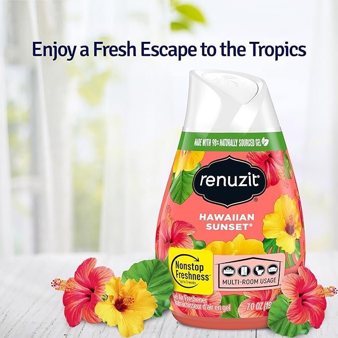 Renuzit Adjustable Solid Gel Air Freshener Cones, Hawaiian Sunset, Nonstop - Image 3