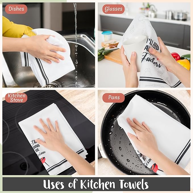 R HORSE 5Pcs BBQ Grilling Dish Towel Funny Barbecue Cooking Absorbent Kitchen - Image 6