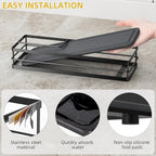 Sink Caddy Organizer with Water Absorbing Stone Tray, Instant Dry Sponge Holder - Image 2