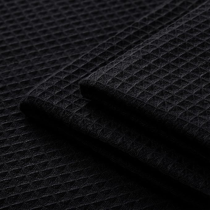 Encasa XO Kitchen Dish Towels Set | Black | Waffle Weave and Flat Hand Tea - Image 7
